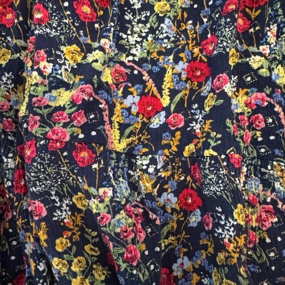 Espresso Floral Midi Skirt - Red, Yellow, and Blue - Picture 3 of 4